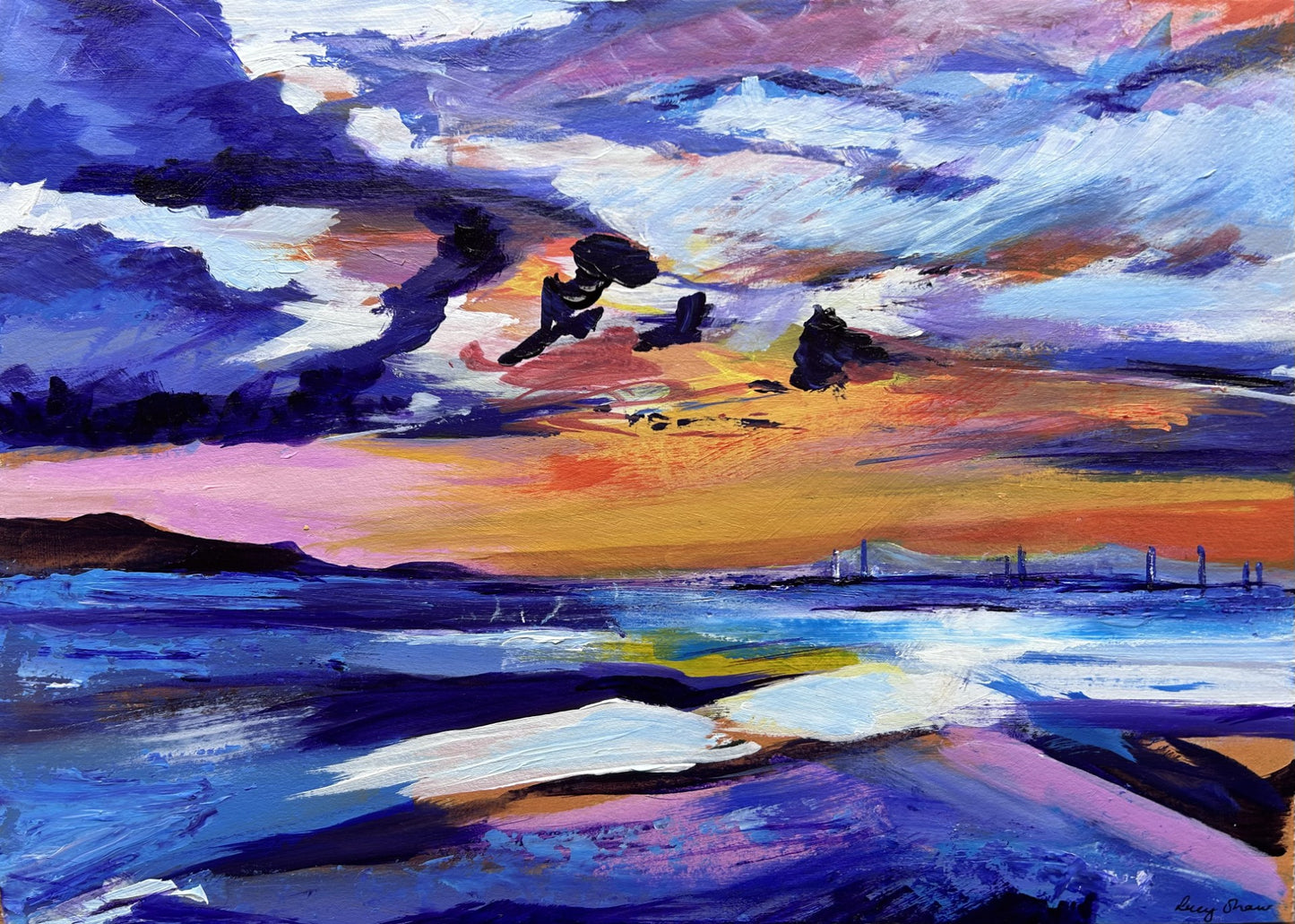 Original Painting - Mini West Kirby Sunset