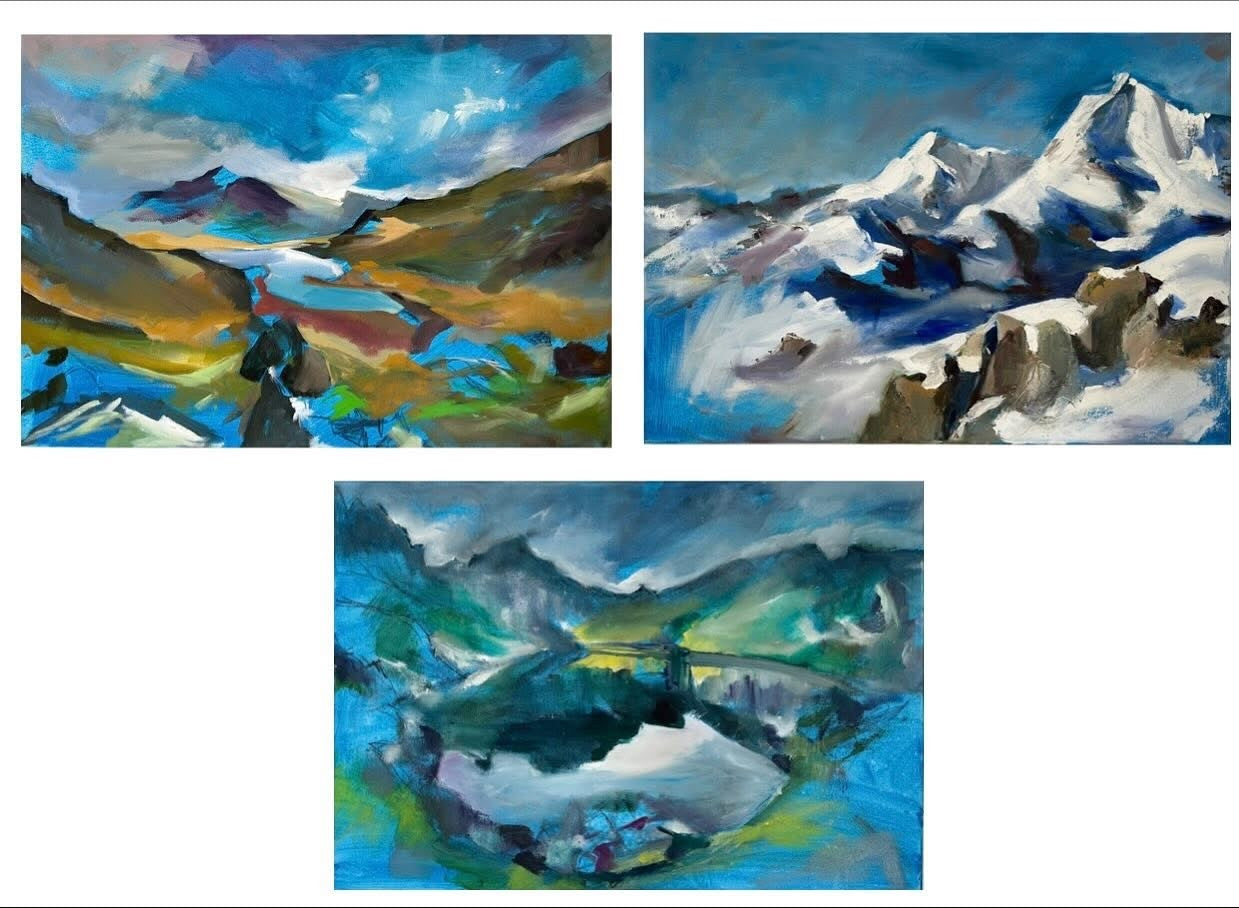 Original Painting - Snow-covered Snowdon - 'Yr Wyddfa'